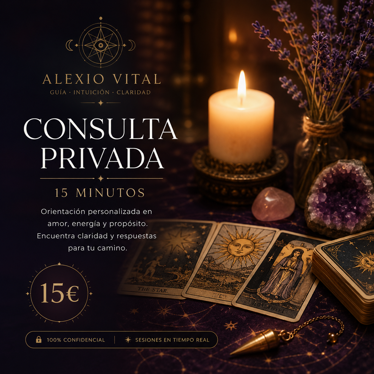 Consulta privada de tarot con Alexio Vital de 15 minutos